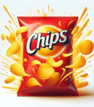 Beautiful potato chips bags illustration