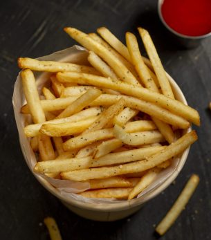 top-view-delicious-fries-sauce